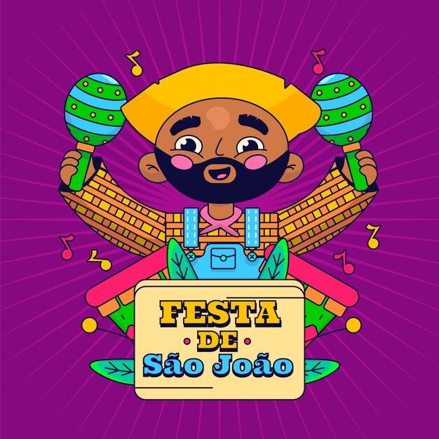 Płaska ilustracja sao joao