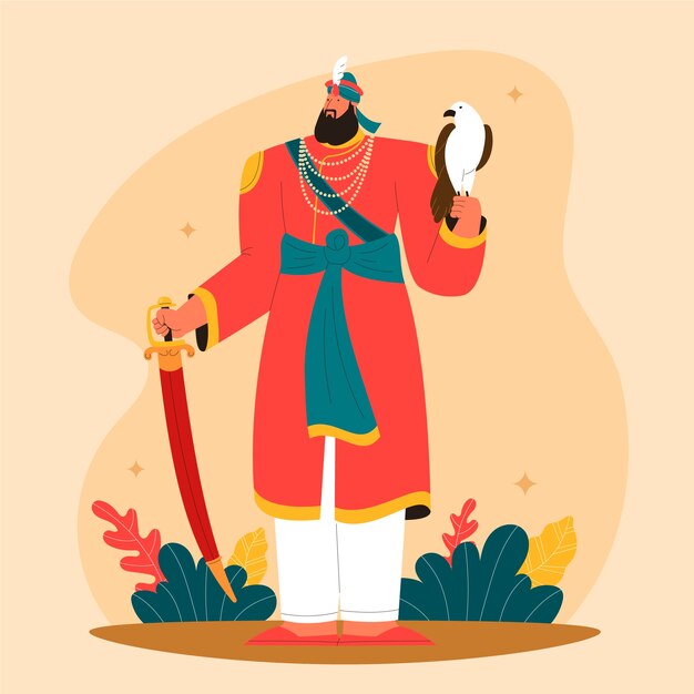 Płaska Ilustracja Singh Jayanti Gobind Guru