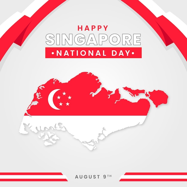 Bezpłatny wektor płaska ilustracja święta narodowego singapuru
