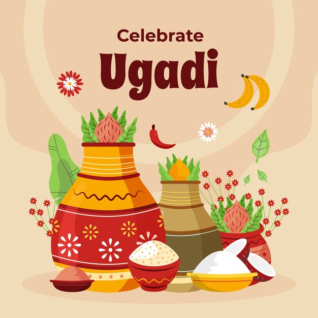 Płaska ilustracja ugadi