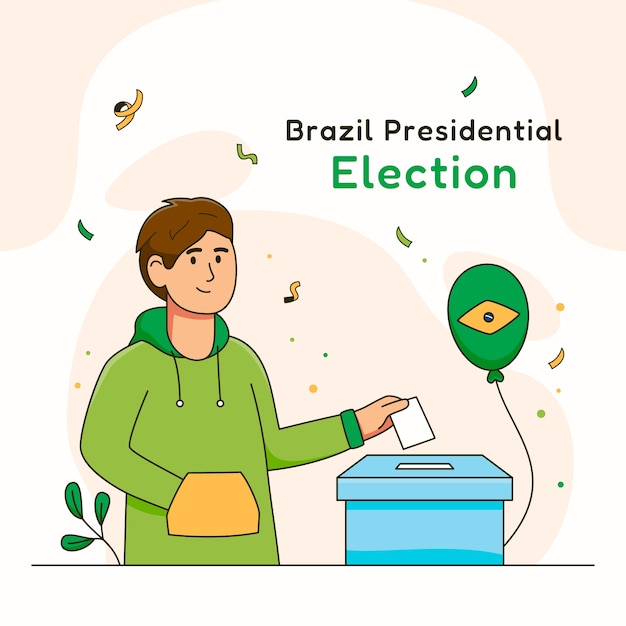 Bezpłatny wektor płaska ilustracja wyborów w brazylii