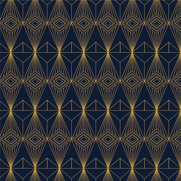 Płaska ilustracja wzoru w stylu art deco