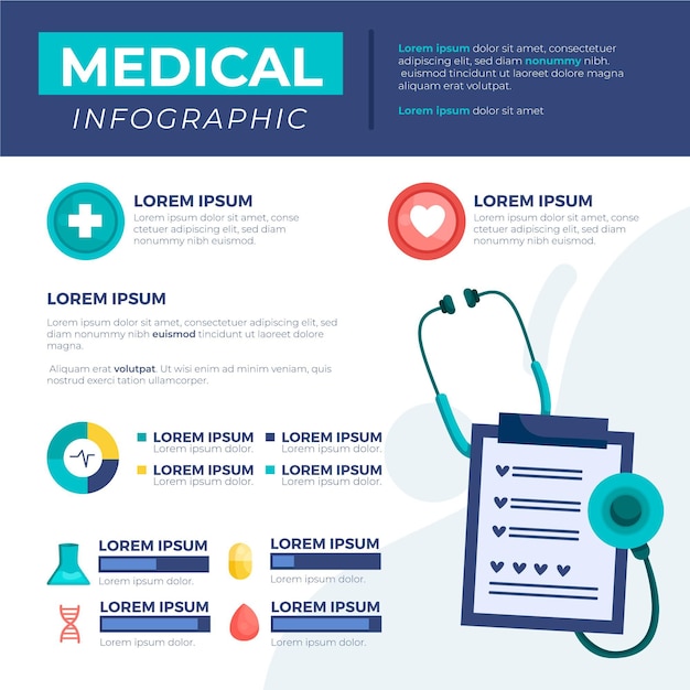 Płaska Infografika Medyczna Z Ilustracją