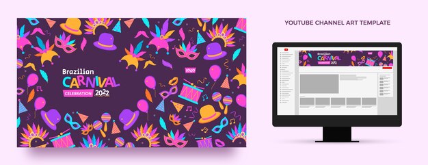 Płaska karnawałowa sztuka kanału youtube