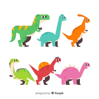 Płaska kolekcja dinozaurów