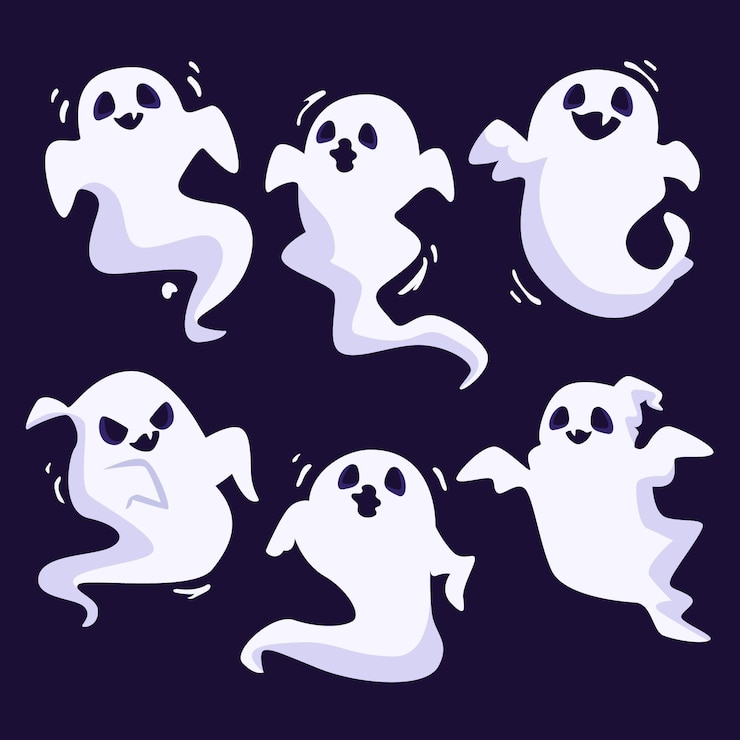 Bezpłatny plik Wektor płaska kolekcja duchów halloween