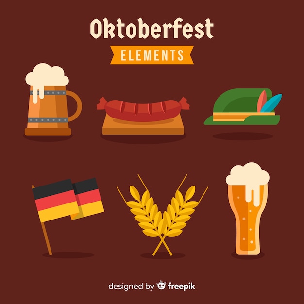 Płaska Kolekcja Elementów Oktoberfest