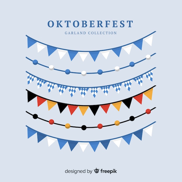 Bezpłatny wektor płaska kolekcja oktoberfest wianek