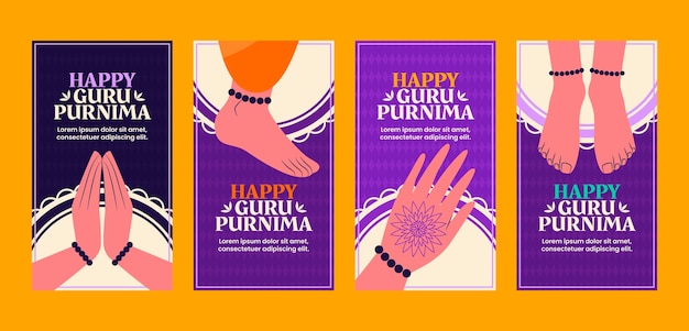 Płaska Kolekcja Opowiadań Guru Purnima Na Instagramie
