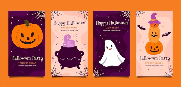 Płaska Kolekcja Opowiadań Na Instagramie Na Halloween