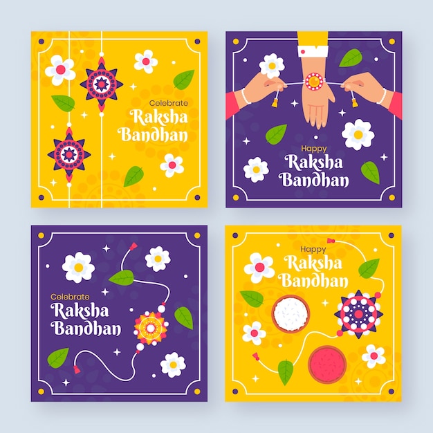 Płaska Kolekcja Postów Na Instagramie Raksha Bandhan