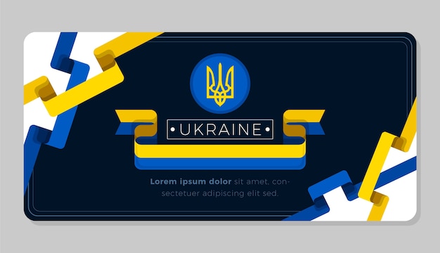 Bezpłatny wektor płaska konstrukcja banera ukraińskiego