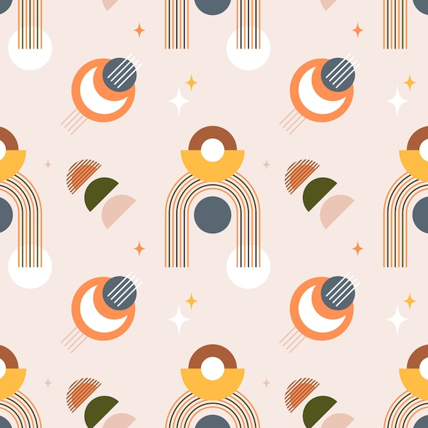Płaska konstrukcja boho geometryczny wzór