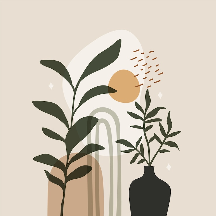 Bezpłatny plik Wektor płaska konstrukcja boho ilustracja ścienna