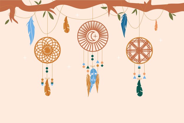 Płaska konstrukcja boho ilustracja