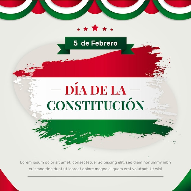 Bezpłatny wektor płaska konstrukcja dzień konstytucji meksyku