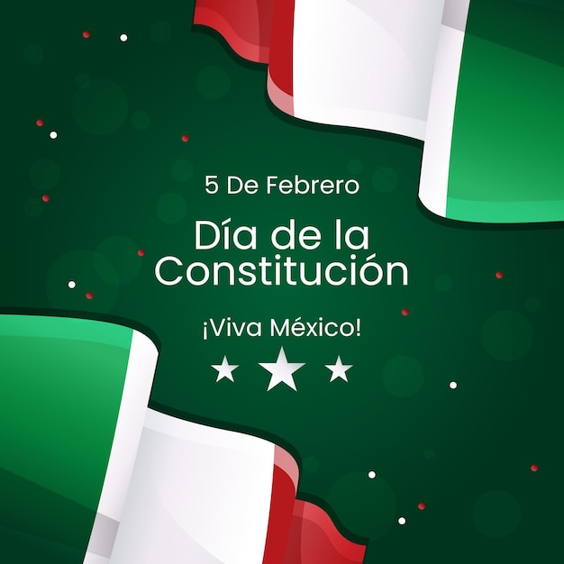 Bezpłatny wektor płaska konstrukcja dzień konstytucji meksyku