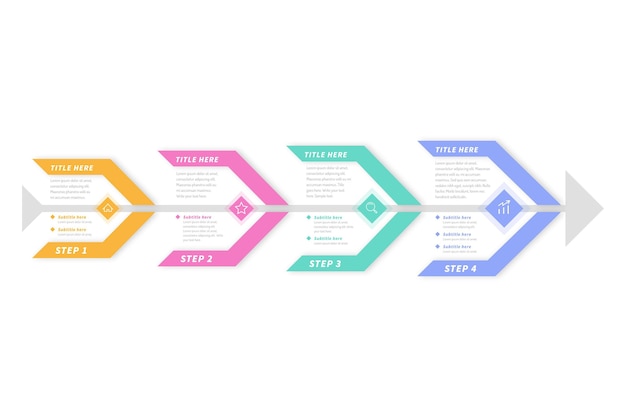 Bezpłatny wektor płaska konstrukcja fishbone infographic szablon