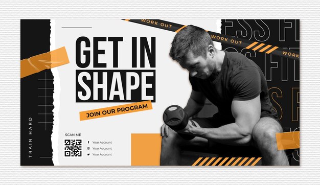 Płaska konstrukcja fitness na facebooku