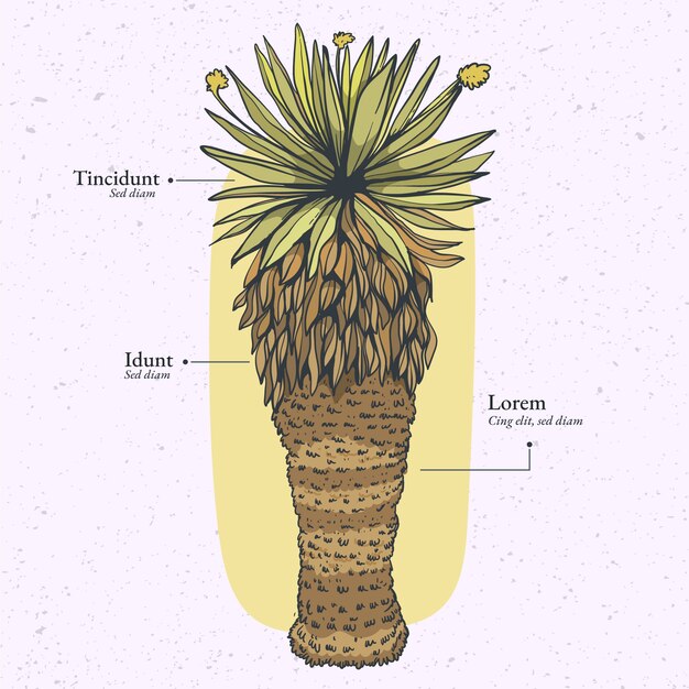 Płaska konstrukcja ilustracja roślina frailejon