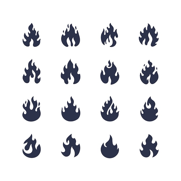Bezpłatny wektor płaska konstrukcja ilustracja sylwetka płomienia