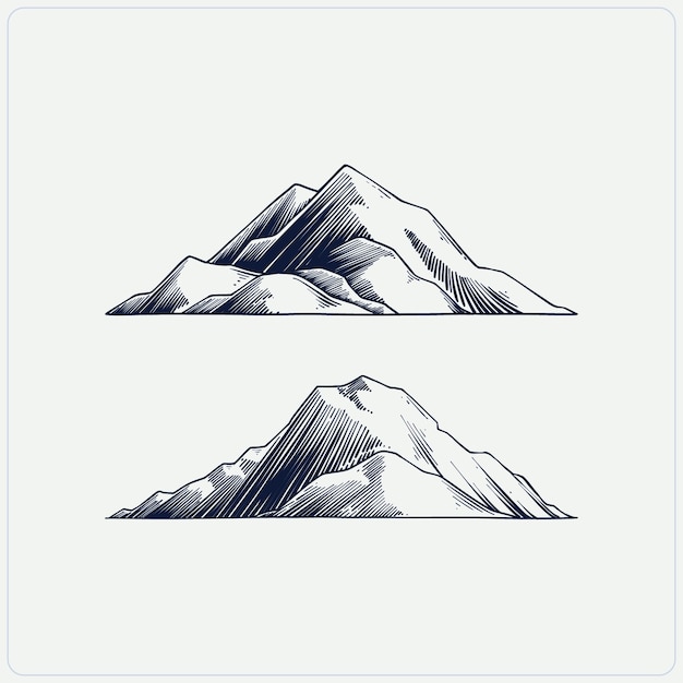Bezpłatny wektor płaska konstrukcja ilustracja zarys góry