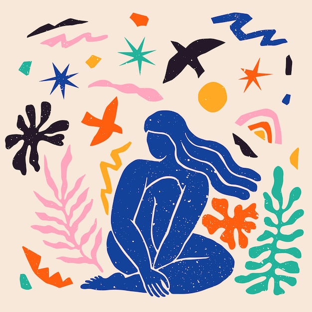 Płaska konstrukcja ilustracji w stylu matisse