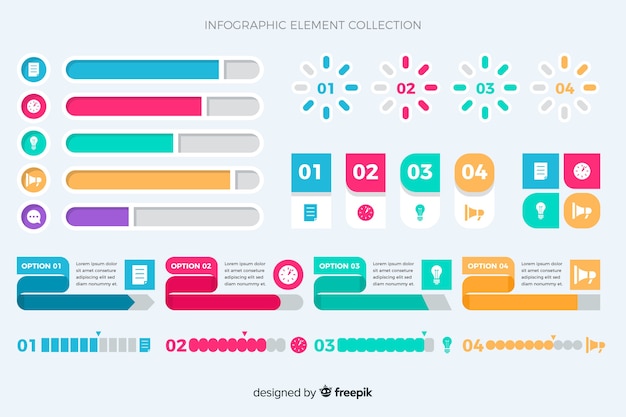 Płaska Konstrukcja Infographic Element Kolekcji