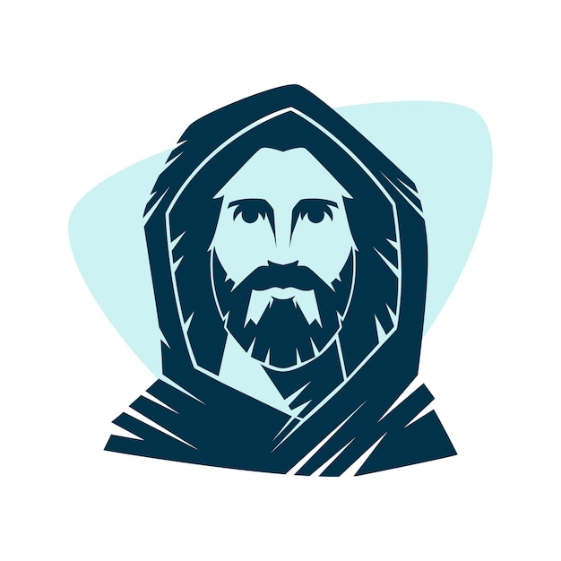 Płaska konstrukcja jezus sylwetka ilustracja