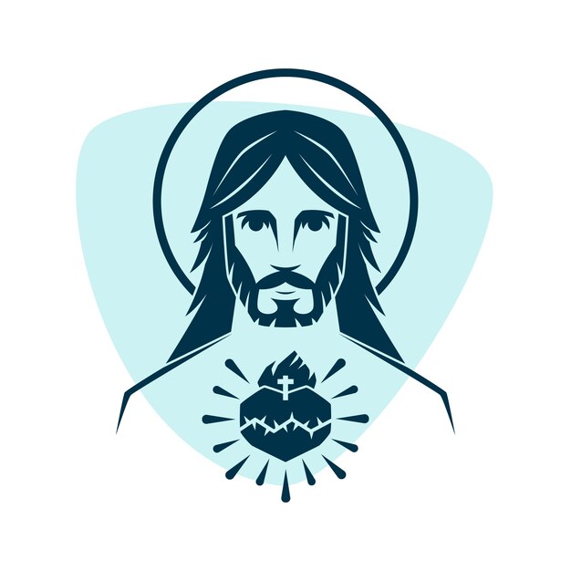 Płaska konstrukcja jezus sylwetka ilustracja