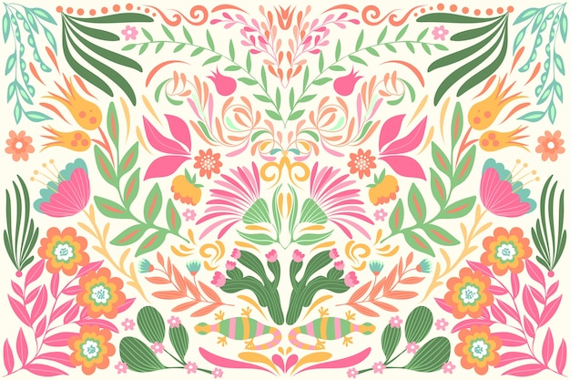 Płaska Konstrukcja Kolorowe Meksykańskie Tapety Motyw