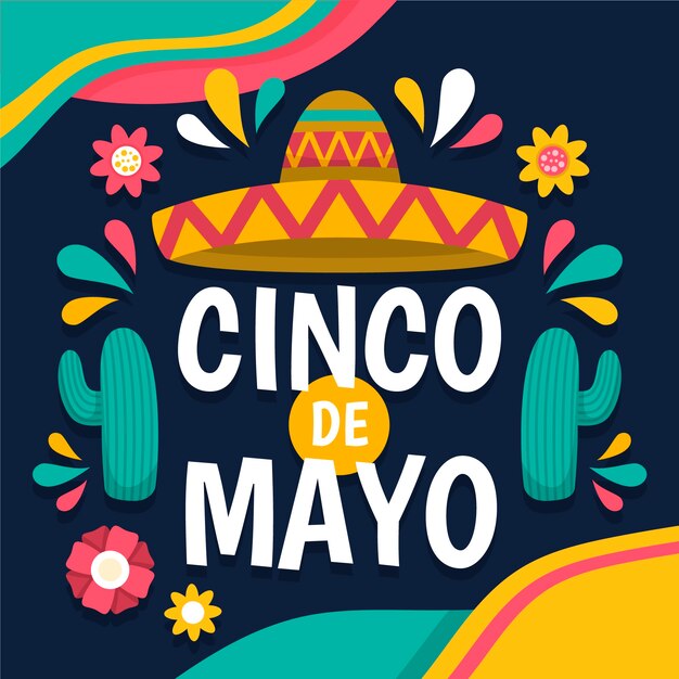 Płaska konstrukcja koncepcja Cinco de Mayo