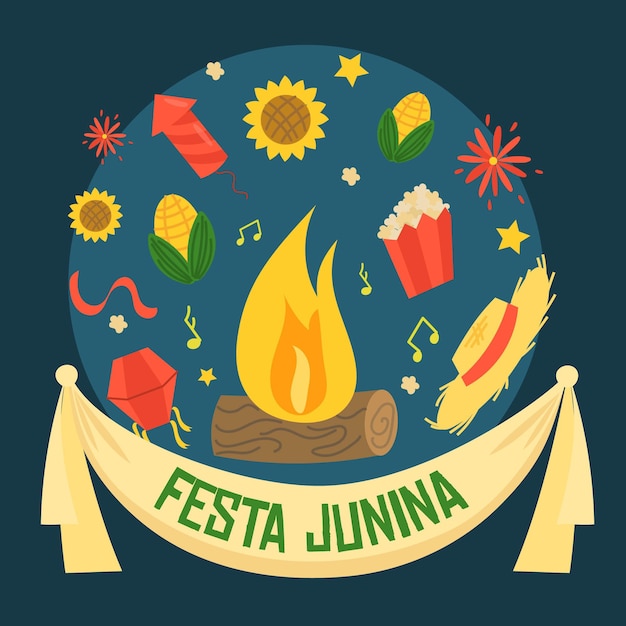 Płaska Konstrukcja Koncepcja Festa Junina