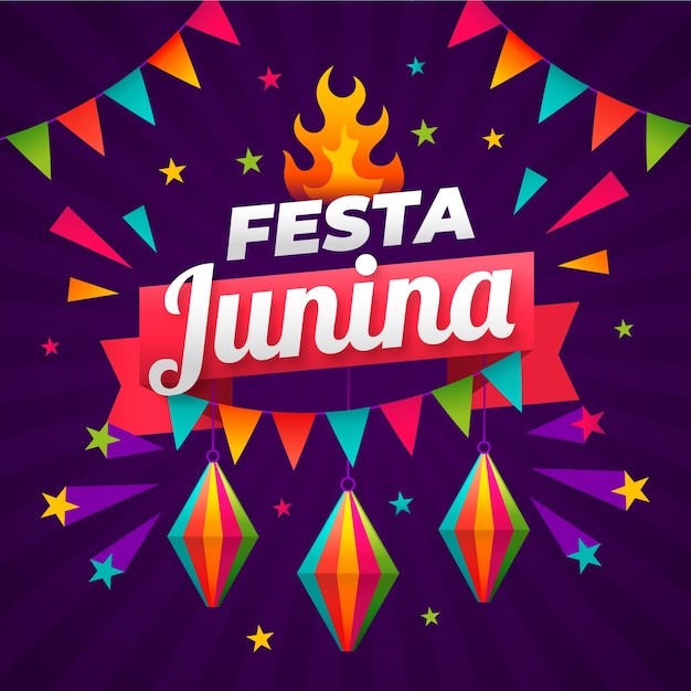 Bezpłatny wektor płaska konstrukcja koncepcja festa junina