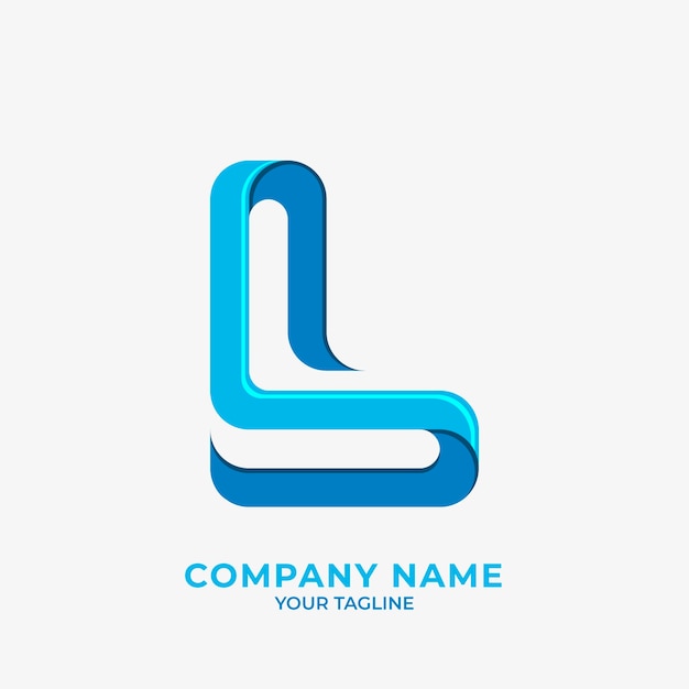 Płaska konstrukcja litery l logo szablon