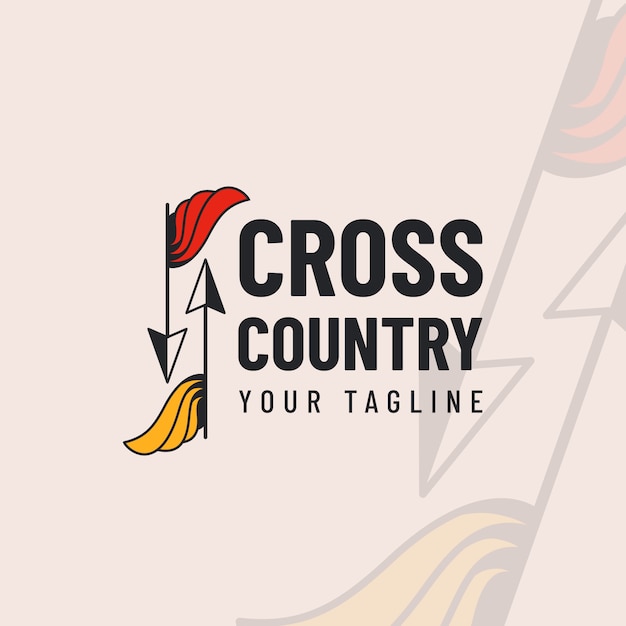 Płaska Konstrukcja Logo Cross Country