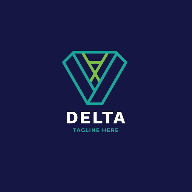 Bezpłatny wektor płaska konstrukcja logo delta