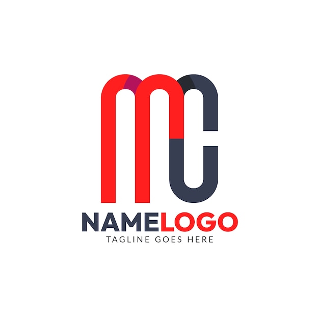 Bezpłatny wektor płaska konstrukcja logo mc