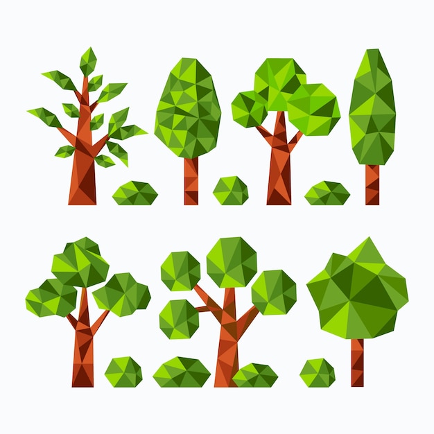 Płaska Konstrukcja Low Poly Natura Ilustracja