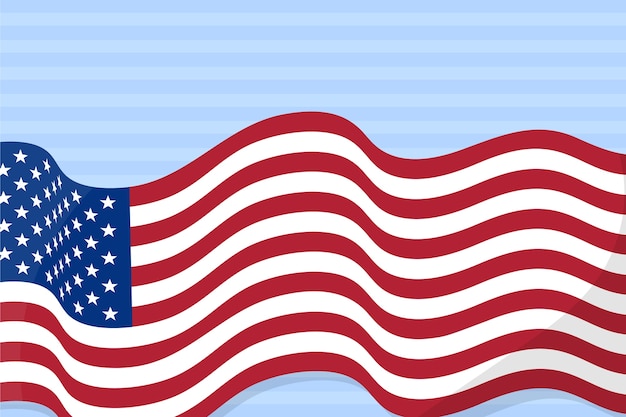 Bezpłatny wektor płaska konstrukcja macha amerykańską flagą w tle