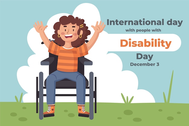 Bezpłatny wektor płaska konstrukcja międzynarodowy dzień osób niepełnosprawnych