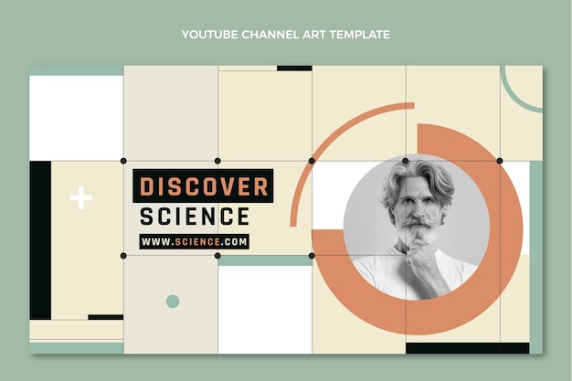 Bezpłatny wektor płaska konstrukcja naukowa odkrycia sztuki na kanale youtube