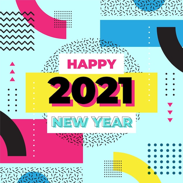 Bezpłatny wektor płaska konstrukcja nowego roku 2021