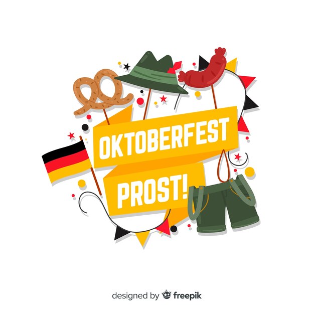 Płaska konstrukcja oktoberfest tło