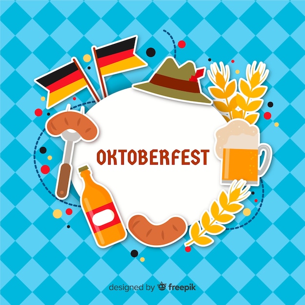 Bezpłatny wektor płaska konstrukcja oktoberfest tło