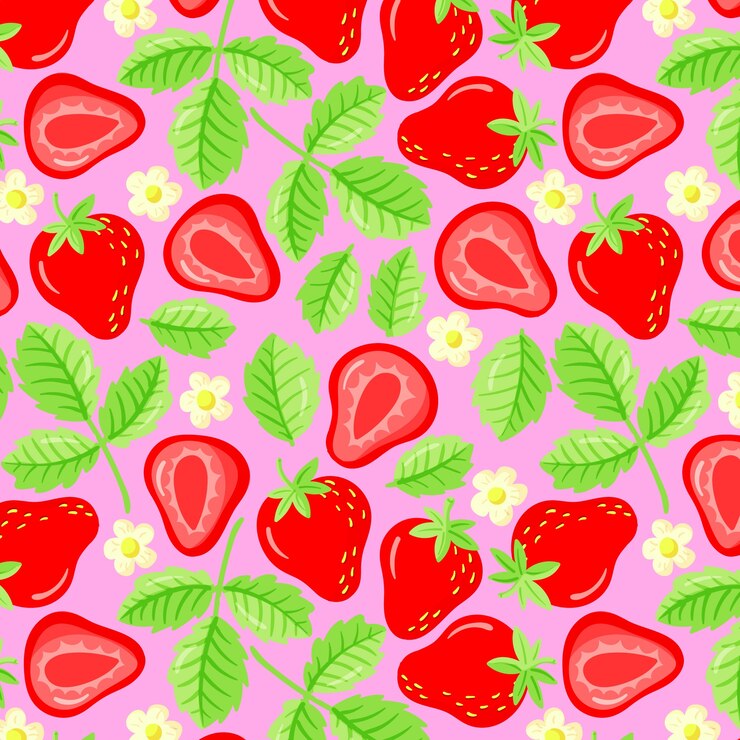 Bezpłatny plik Wektor płaska konstrukcja owoców i ilustracja kwiatowy wzór
