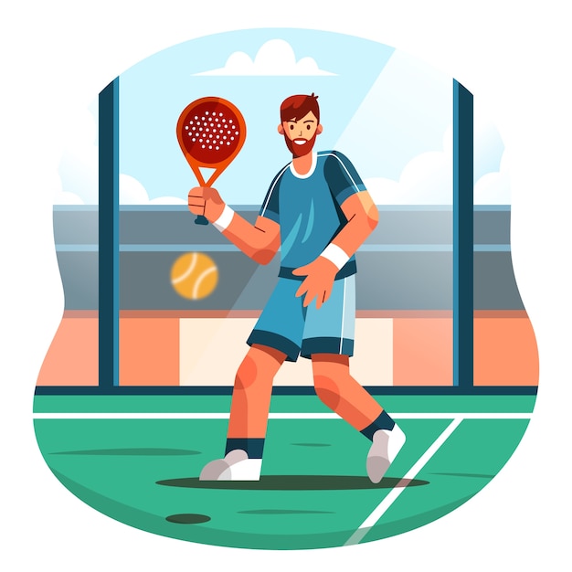 Płaska Konstrukcja Padel Ilustracja