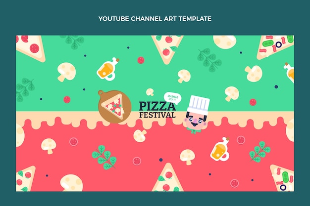 Płaska konstrukcja pizza fest youtube channel art