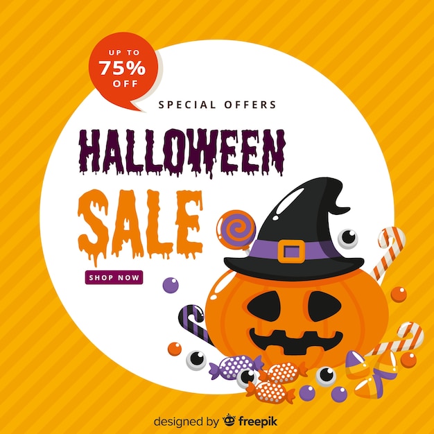 Płaska Konstrukcja Sprzedaży Specjalnej Oferty Halloween