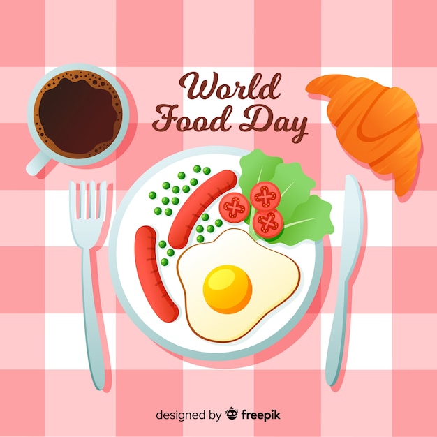 Bezpłatny wektor płaska konstrukcja światowego dnia jedzenia